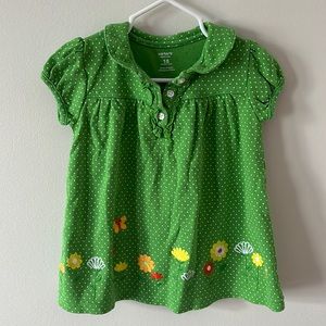 Carters green polka dot dress with bloomers. 18 months.
